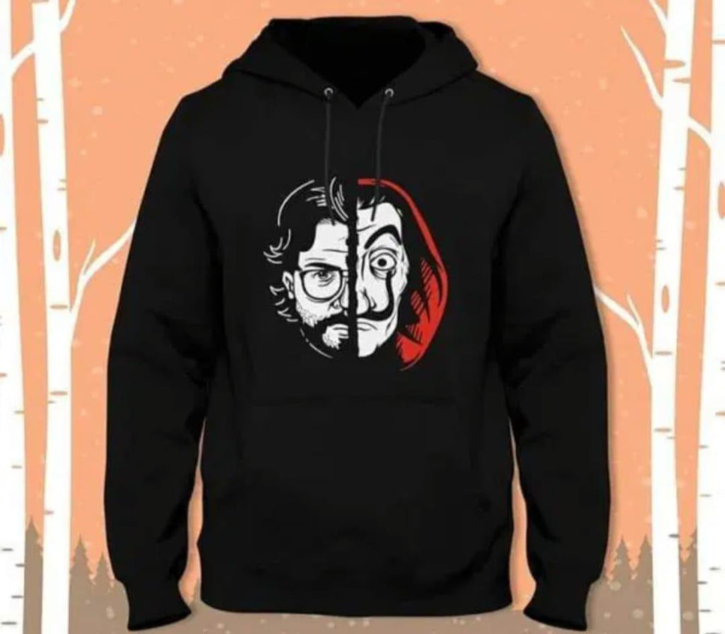 Men's Cotton Fleece Money Heist Printed Hoodie
