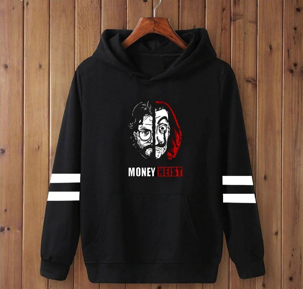 Men's Cotton Fleece Money Heist Printed Hoodie
