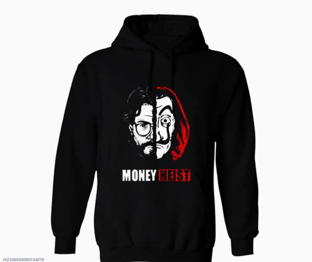 Men's Cotton Fleece Money Heist Printed Hoodie