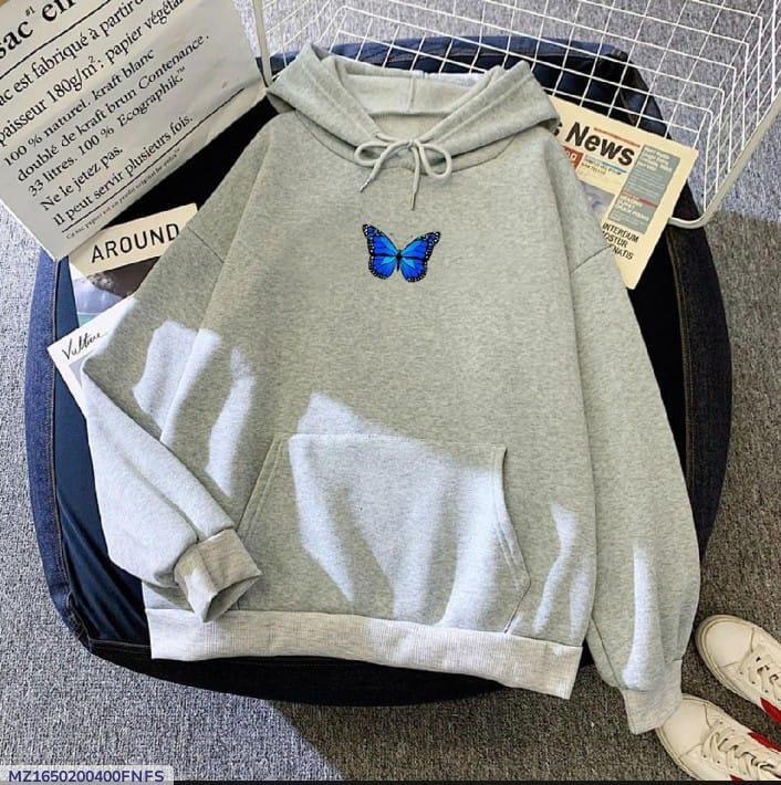 Women's Stitched Fleece Printed Pullover Hoodie